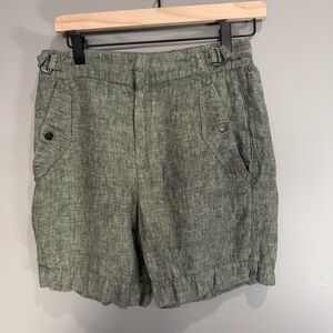 Athleta Voyager Linen Shorts - Aspen Olive Green Size 4